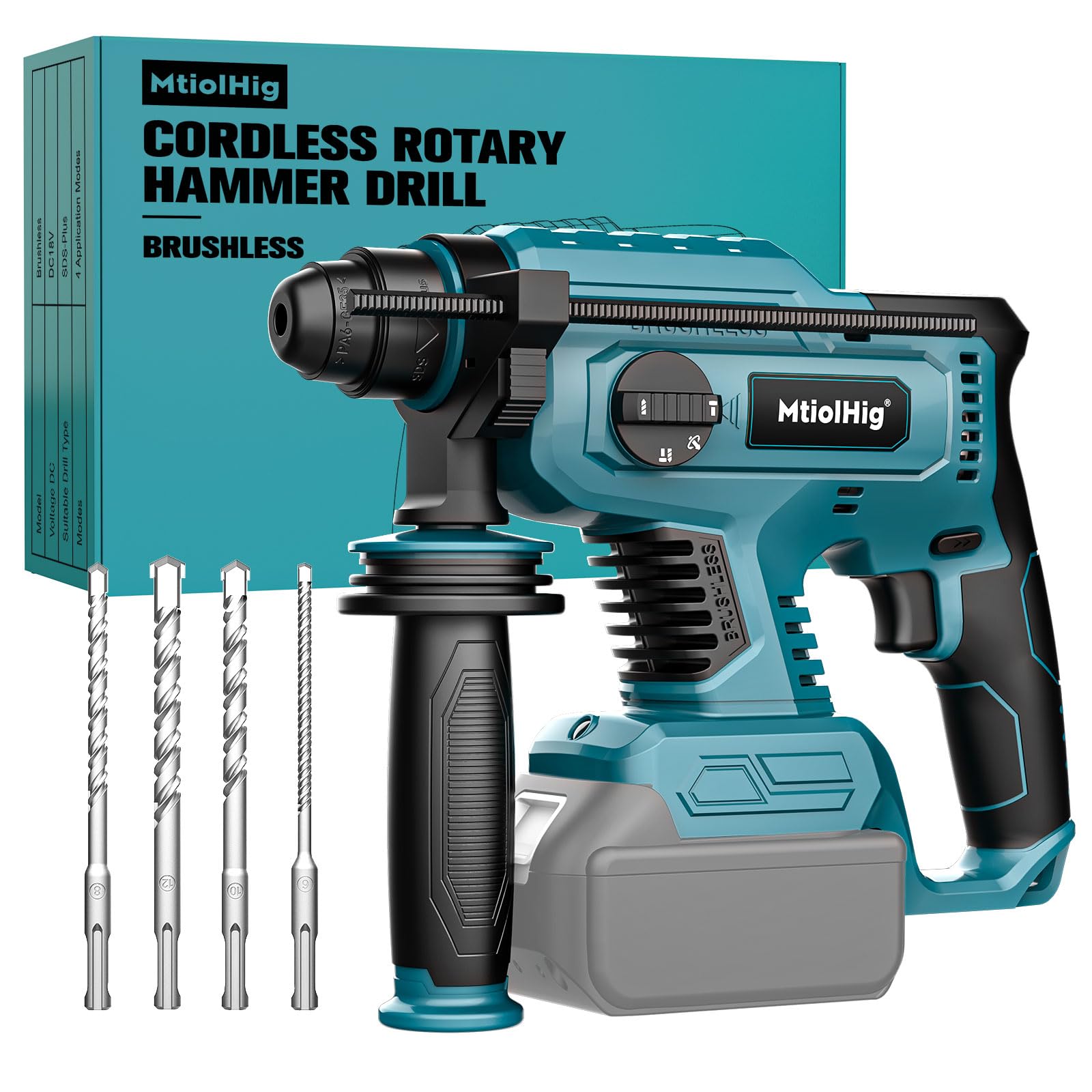 7/8" Rotary Hammer Drill for Makita 18V Battery: SDS-Plus Cordless Drill